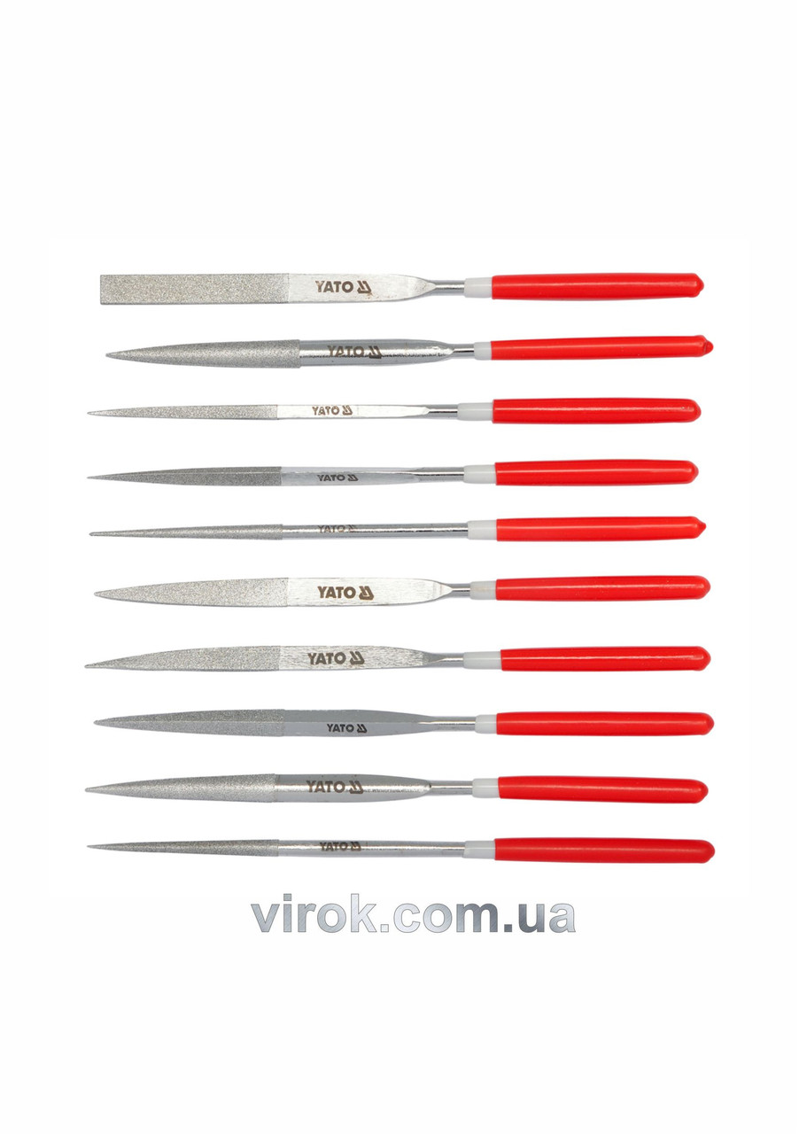 Набір надфилей алмазних YATO 160/50 х 4 мм 10 шт YT-6151