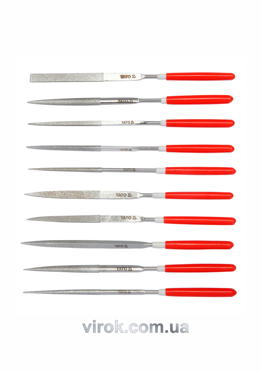 Набір надфилей алмазних YATO 140/50 х 3 мм 10 шт YT-6144