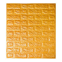 Самоклеющаяся 3D панель под светло-коричневый (золотой) кирпич 700x770x7мм