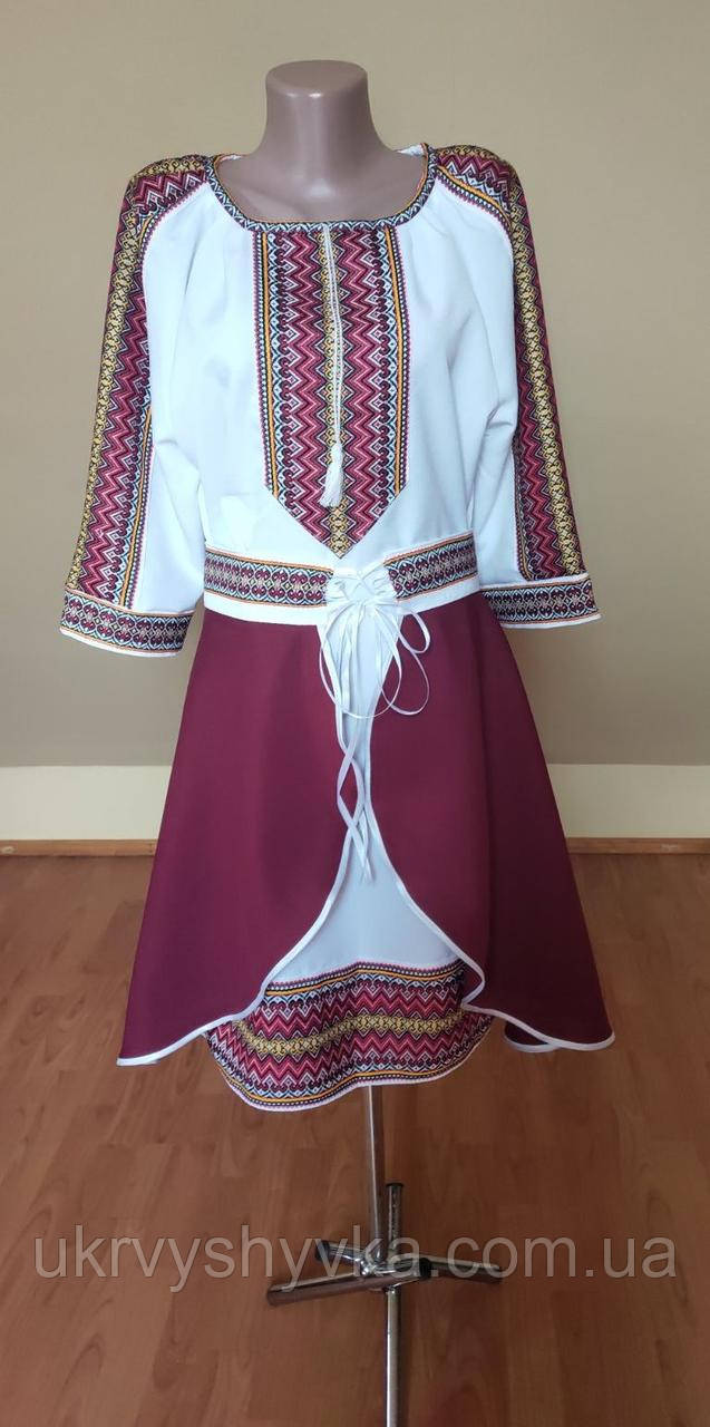 Костюм український "Етнічний" бордовий