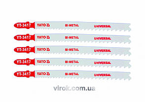 Пиляльне полотно для електролобзика (універсальне) YATO Bi-Metal 10-5TPI 130 мм 5 шт YT-3417
