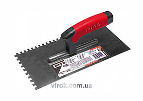 Терка - гладилка YATO нержавіюча зубчата 270х130 мм, зуб 10х10 мм [30] YT-5204