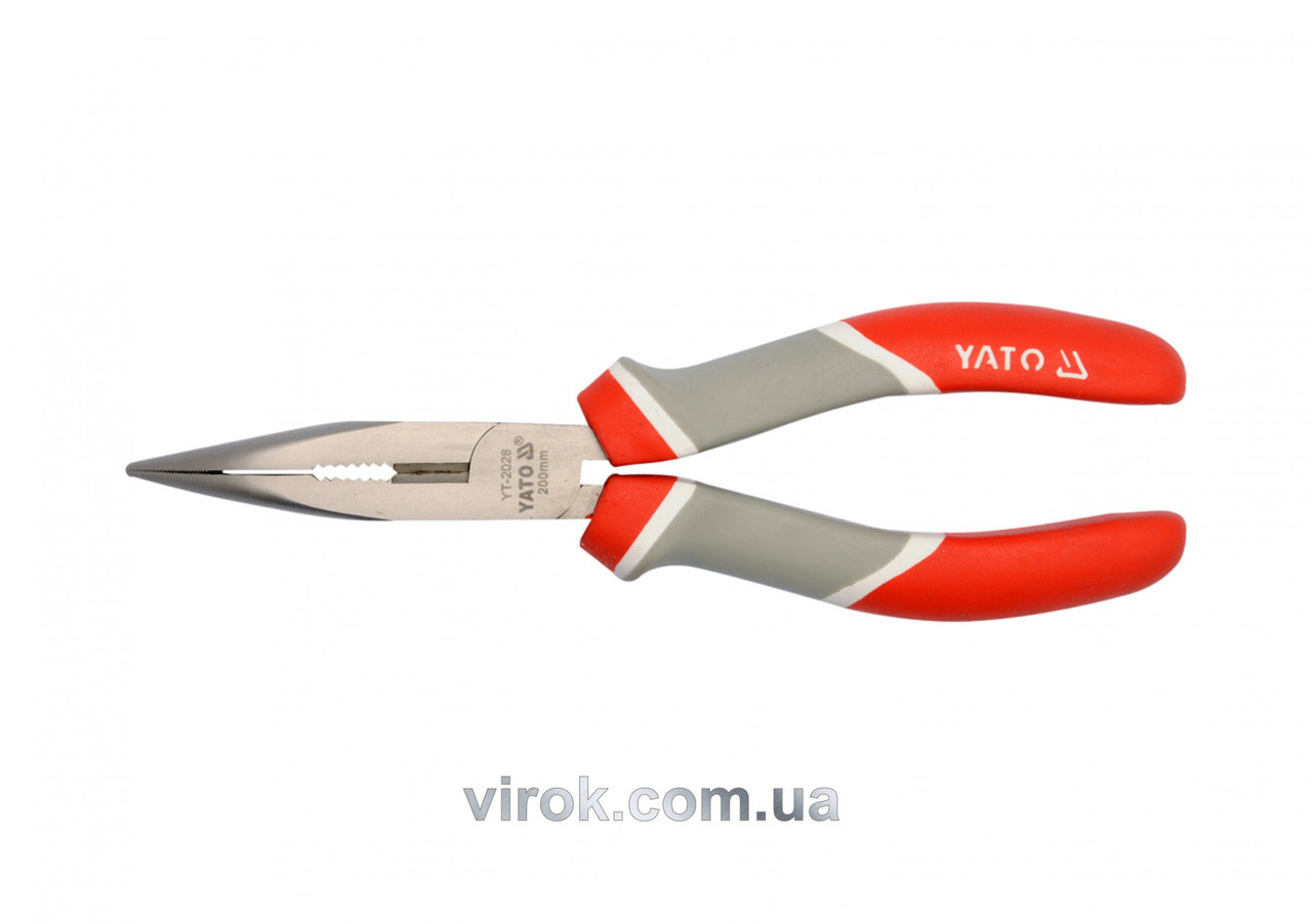 Тонкогубци вигнуті YATO нікельовані l=160 мм YT-2026