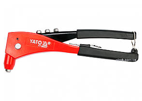 Заклепочник ручної YATO для заклепок Ø=2.4, 3.2, 4, 4.8 мм 250 мм YT-36007