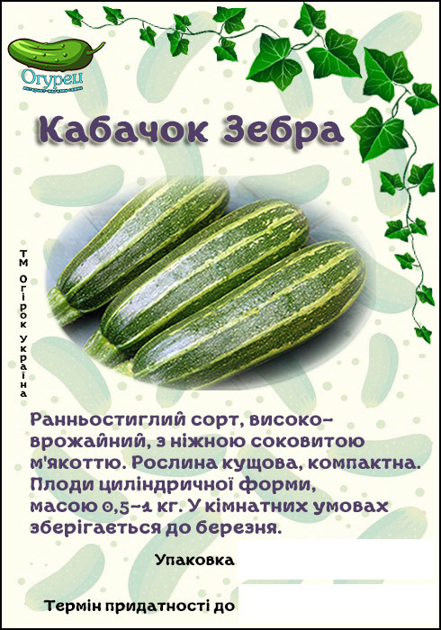 Кабачок Зебра