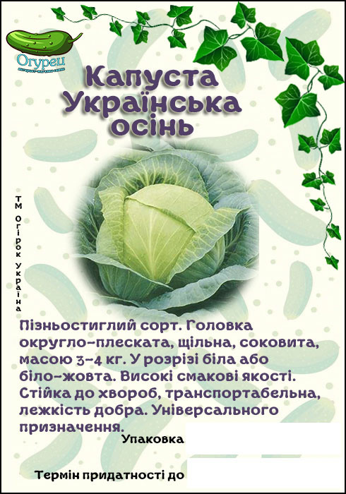 Капуста білоголова Українська Осінь