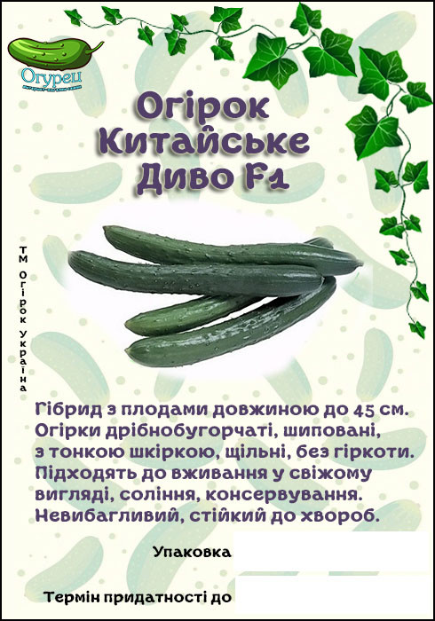 Огірок Китайське Диво F1 (ОГ)
