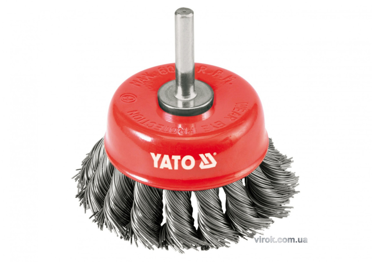 Щітка-крацовка зі стрижнем YATO Ø=75 мм YT-4752