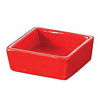 Салатник FoREST Fudo красный 50мл 6,5х6,5см фарфор, Емкость квадратная для хранения салатов фарфоровая красная