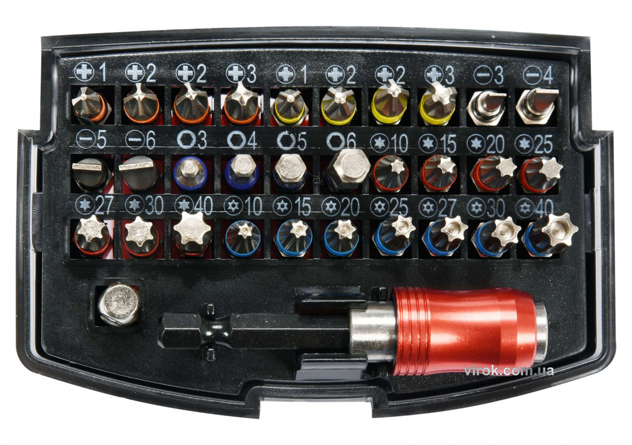 Набір насадок отверточних YATO 1/4" з тримачем 32 шт YT-04622