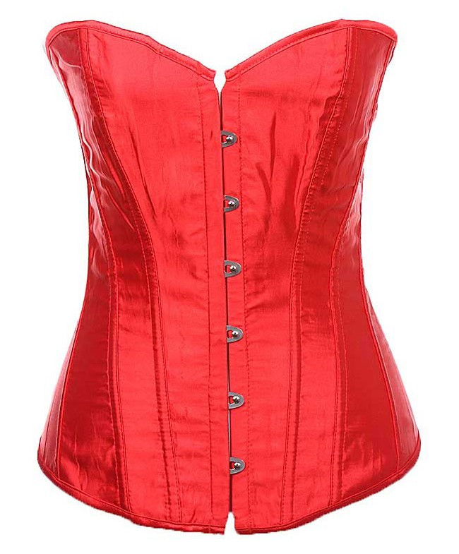 Корсет червоний атласний на шнуровці, фото 1
