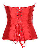 Корсет червоний атласний на шнуровці, фото 2