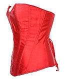 Корсет червоний атласний на шнуровці, фото 3