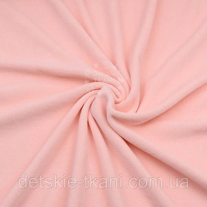 Бавовняний велюр світло-пудрового кольору, фото 1