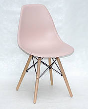 Пластиковий стілець Nik (Нік) рожевий 63 на дерев'яних ніжках