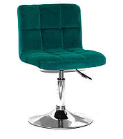 Крісло Arno CH-Base зелений велюр В-1003, на хромованій опорі-бліні, фото 3