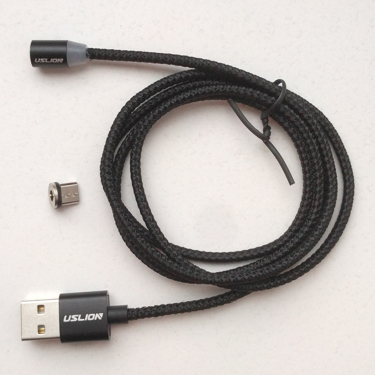 Магнитная зарядка USLION магнитный кабель с подсветкой 1м 2 шт+коннектор 4 шт Micro USB (для андроид)/USB 2A - фото 6 - id-p1076199209