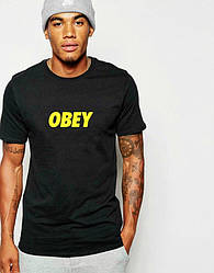 Чоловіча футболка Obey, чоловіча футболка Обей, спортивна, брендовий, бавовна,чорна, розміри: ХС-ХХХЛ S