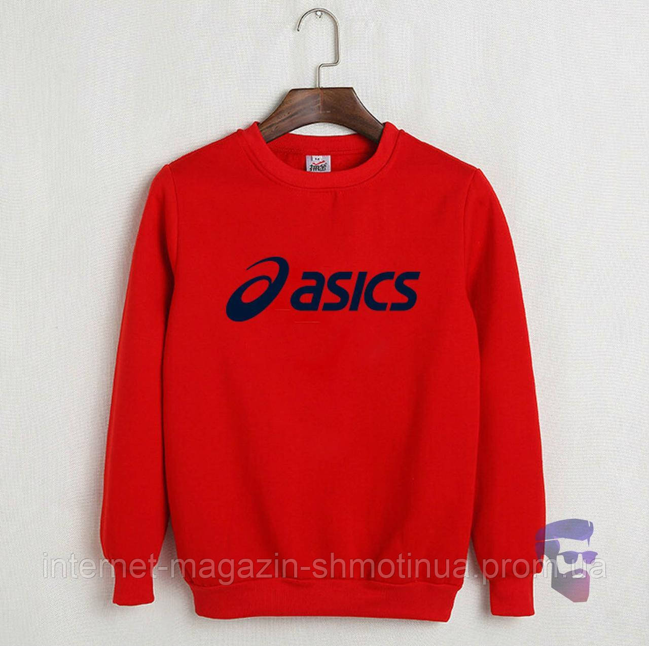 Спортивна кофта Asics, Асикс, світшот, трикотаж, чоловічий, червоного кольору, XS