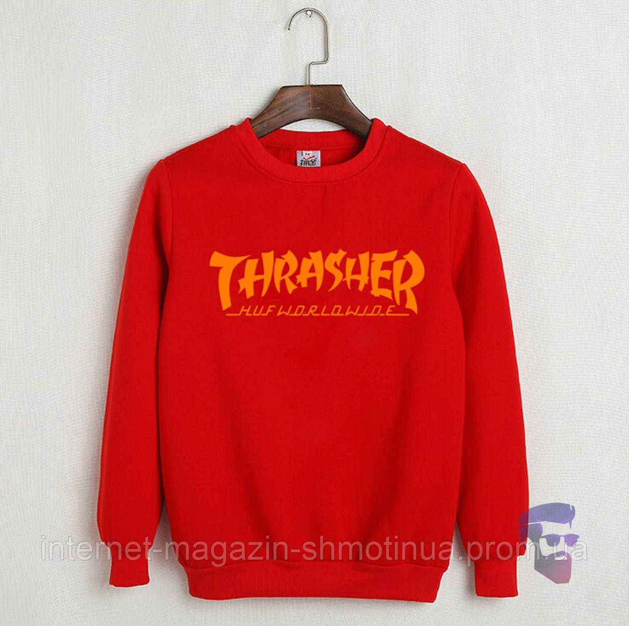 Спортивна кофта Thrasher, Трешер, світшот, трикотаж, чоловічий, червоного кольору, XS