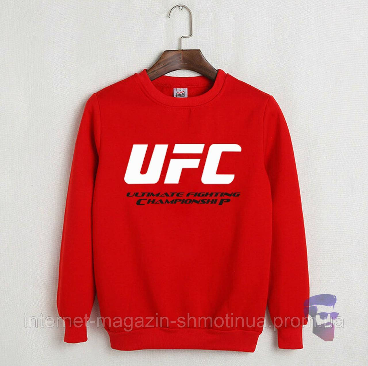 Спортивна кофта UFC, ЮФС, світшот, трикотаж, чоловічий, червоного кольору, XS