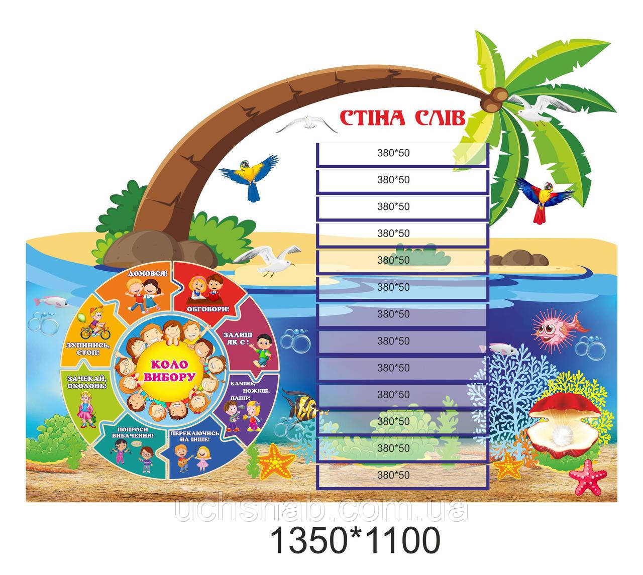 Стенд - Стіна слів та коло вибору - море, фото 1