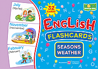 НУШ Набір карток англійською мовою Підручники і посібники English: flashcards. Seasons. Weather Пори року.