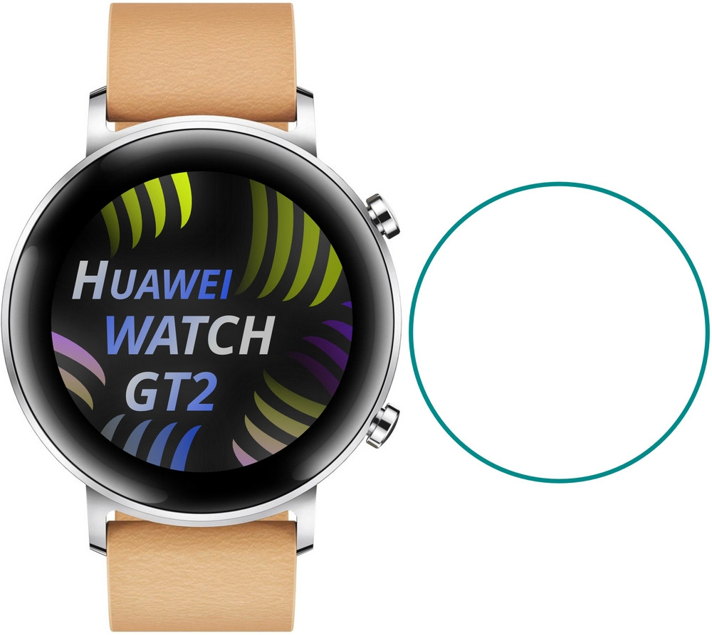 Защитное стекло Huawei Watch GT 2 42mm (Прозрачное 2.5 D 9H) (Хуавей Вотч ГТ 2 42 мм) - фото 1 - id-p1080652676