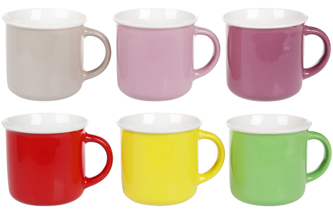 Кухоль порцеляновий 350мл Яскраві кольори, 6 дизайнів - 6 шт УПАКОВКА ТОВАР ВІД ВИРОБНИКА