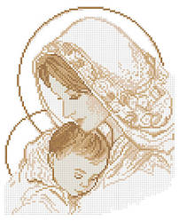 КРМ-67. Схема для вишивки бісером Мадонна і немовля.