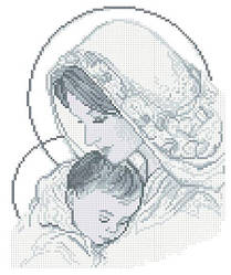 КРМ-68. Схема для вишивки бісером Мадонна і немовля.
