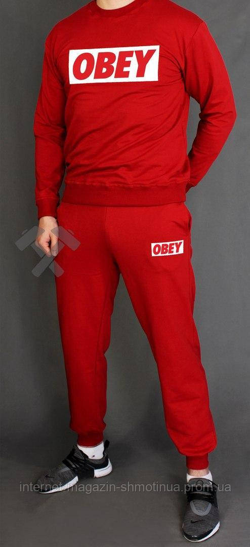 Чоловічий спортивний костюм Obey червоний (люкс) XS