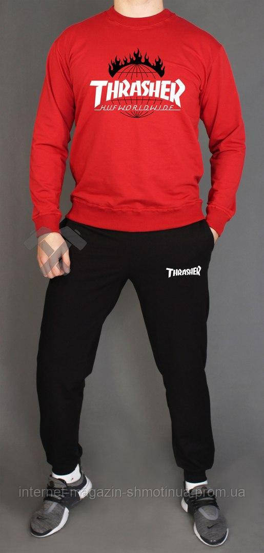 Чоловічий спортивний костюм Thrasher чорний з червоним (люкс) XS