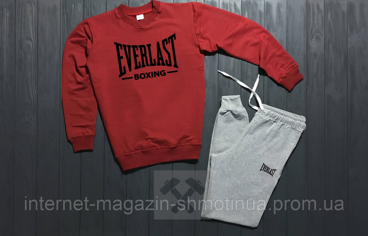 Спортивний костюм Everlast червоний з сірим (люкс) XS