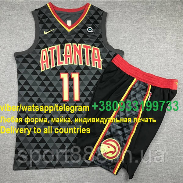 Чорна форма Nike Young No11 команда Atlanta Hawks NBA сезон 2019-2020