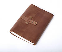 Кожаный блокнот мужской со сменным блоком А5 оливковый ручной работы из натуральной кожи Nota5 коричневый