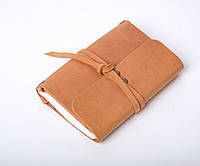 Кожаный блокнот мужской со сменным блоком А6 коричневый ручной работы из натуральной кожи рыжий