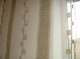 Комплект панельних фіранок Firanka Смужка і квадратики 5шт карниз 250см оливковий з молочним (11_7п), фото 7