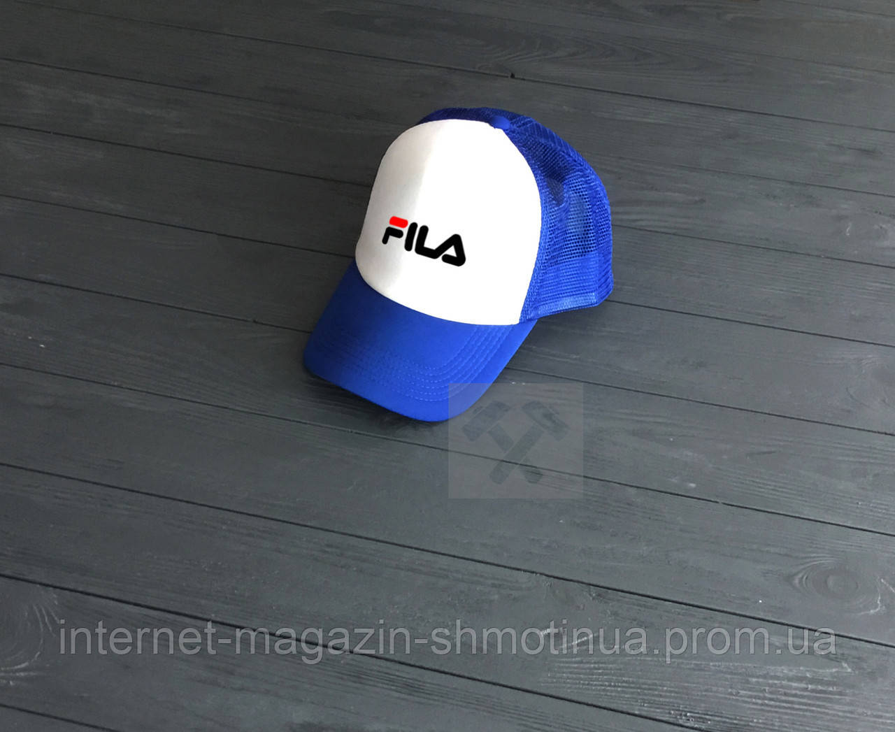 Спортивна кепка Fila, Філа, тракер, річна кепка, чоловіча, жіноча, синього і білого кольору,