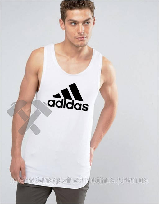 Чоловіча річна майка Адідас, майка Adidas бавовняна брендова, S