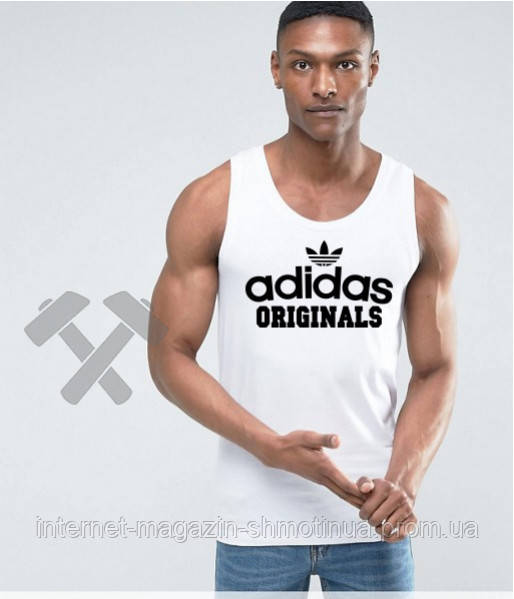 Чоловіча річна майка Адідас, майка Adidas бавовняна брендова, S