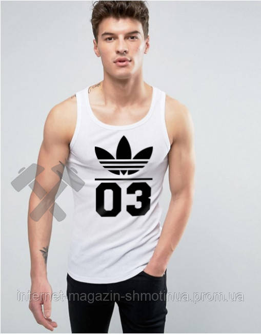 Чоловіча річна майка Адідас, майка Adidas бавовняна брендова, S