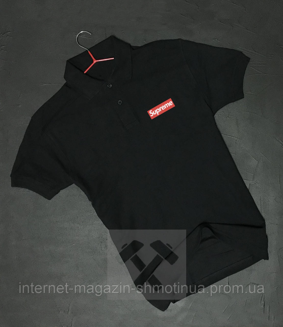 Чоловіче поло Supreme чорного кольору (люкс) S