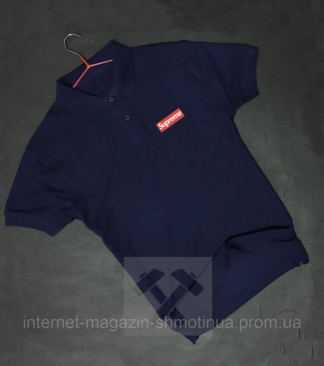 Чоловіче поло Supreme синього кольору (люкс) S