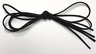 Шнурок Гумовий Круглий-Квіт Чорний (Довжина 3 мм). Довжина 1 метр