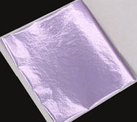Поталь цветная в листах (фольга для декорирования), Фиолетовая светлая, 8*8,5 см, 50 листов
