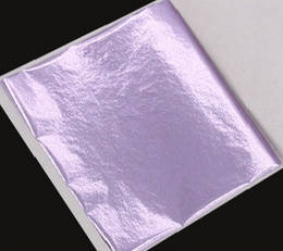Поталь кольорова в аркушах (фольга для декорування), Фіолетова світла, 8*8,5 см, 50 аркушів
