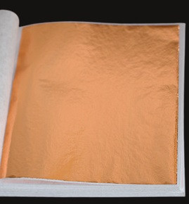 Поталь кольорова в аркушах (фольга для декорування), Мідь, 8*8,5 см, 50 аркушів, фото 1