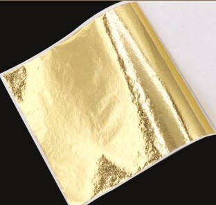 Поталь цветная в листах (фольга для декорирования), Золото, 8*8,5 см ...