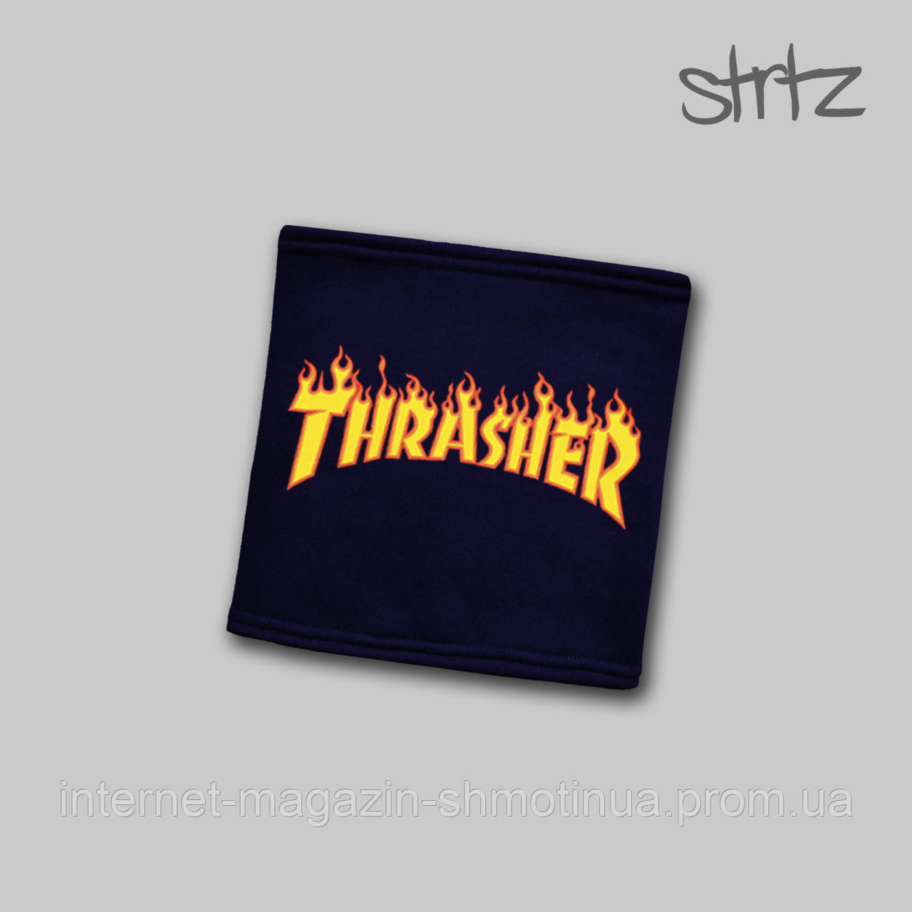 Теплий горловик Thrasher синього кольору (люкс)